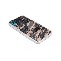 Lacné Kryty | Zadný kryt s potlačou Marble čierny – Huawei Y7 2019 | Lacné Kryty