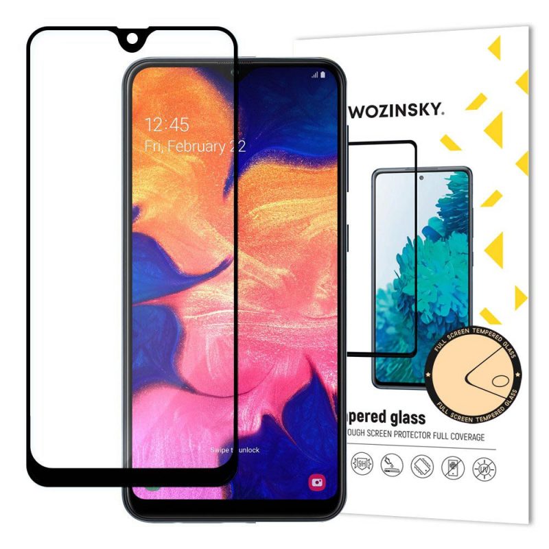 Lacné Kryty | Tvrdené sklo celopovrchové 9H Wozinsky čierne – Samsung Galaxy A10