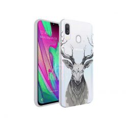 Lacné Kryty | Zadný kryt Trendy s potlačou Jeleň transparentný – Samsung Galaxy A40 | Lacné Kryty