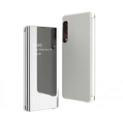 Priehľadný kryt Flip View Case strieborný – Samsung Galaxy A50