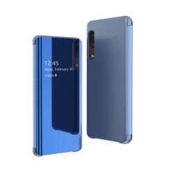 Priehľadný kryt Flip View Case modrý – Samsung Galaxy A50