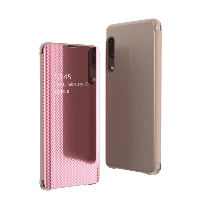 Lacné Kryty | Priehľadný kryt Flip View Case ružový – Samsung Galaxy A50 / A30s