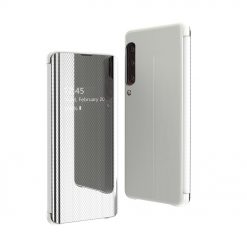 Priehľadný kryt Flip View Case strieborný – Samsung Galaxy A70