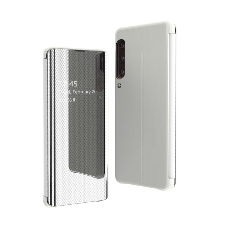 Lacné Kryty | Priehľadný kryt Flip View Case strieborný – Samsung Galaxy A70