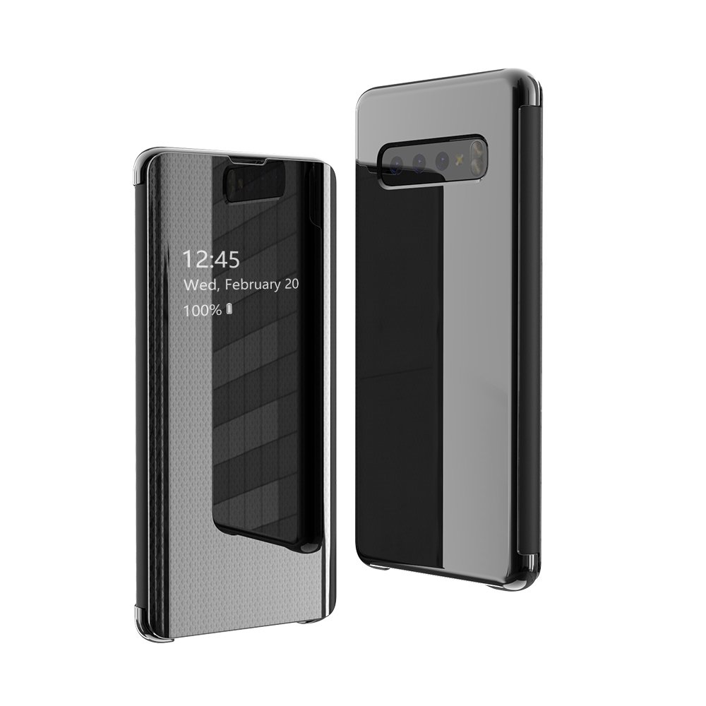 Priehľadný kryt Flip View Case čierny – Samsung Galaxy S10