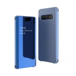 Priehľadný kryt Flip View Case modrý – Samsung Galaxy S10e