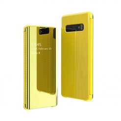 Priehľadný kryt Flip View Case žltý – Samsung Galaxy S10e