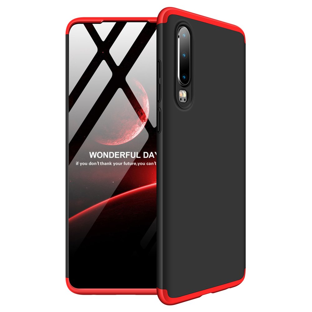 Puzdro 360 Protection červeno-čierne – Huawei P30 | Lacné Kryty Lacné Kryty | Puzdro 360 Protection červeno-čierne – Huawei P30 | Lacné Kryty