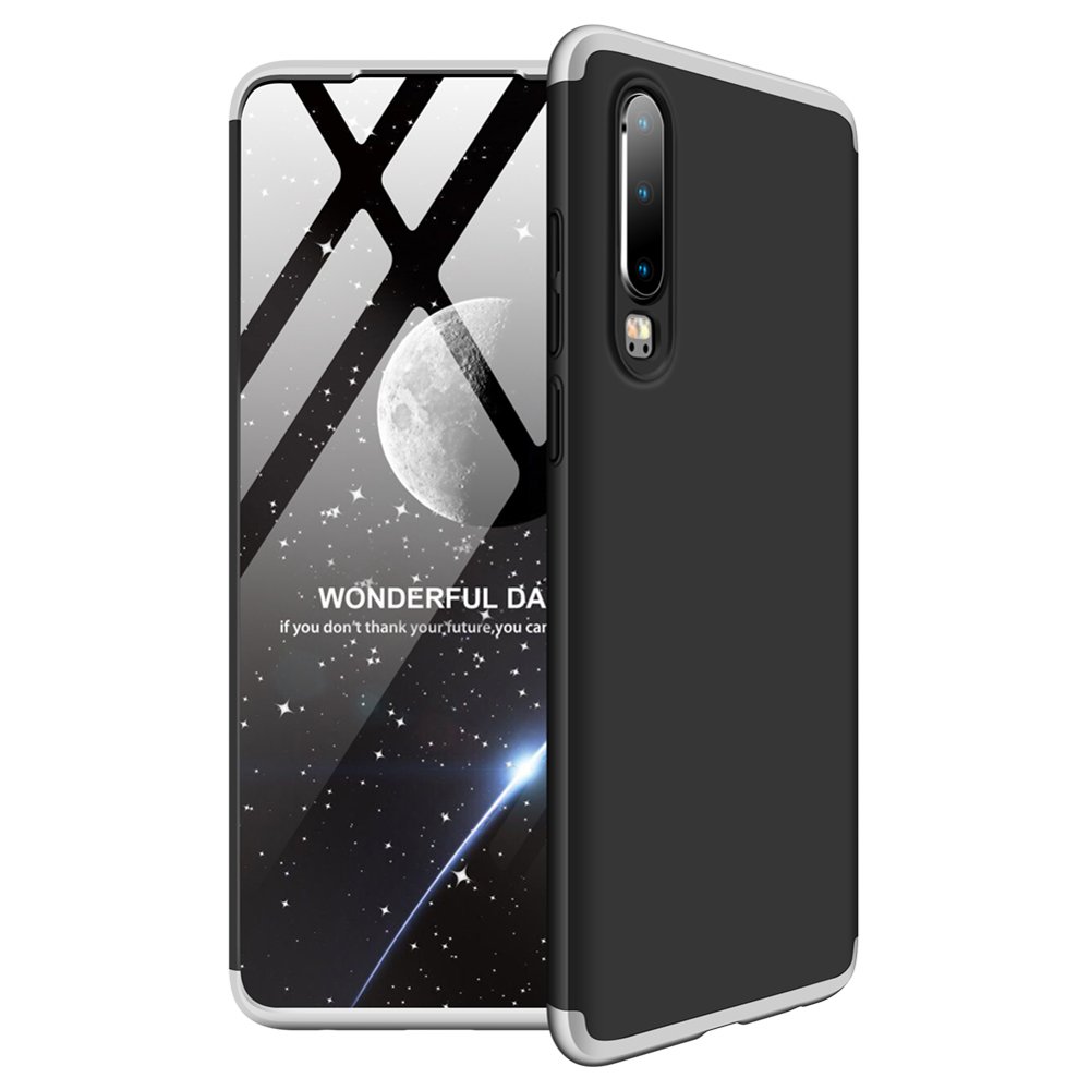 Puzdro 360 Protection čierno-strieborné – Huawei P30 | Lacné Kryty Lacné Kryty | Puzdro 360 Protection čierno-strieborné – Huawei P30 | Lacné Kryty