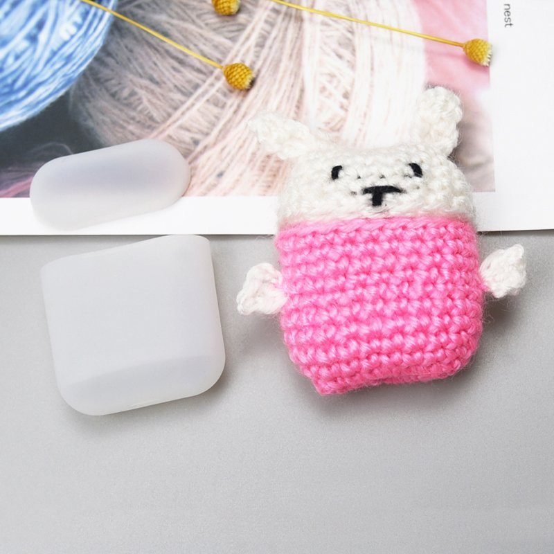 Lacné Kryty | Vlnené puzdro Wool cap Bunny – Apple AirPods
