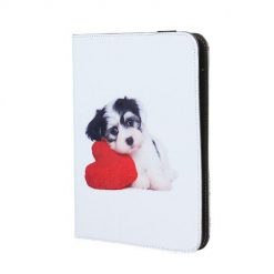 Univerzálne knižkové puzdro Puppy heart pre tablet so 7 - 8 palcovým displejom