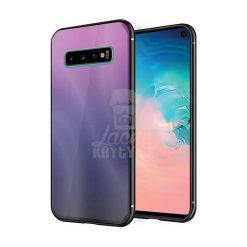 Sklenený kryt Aurora glass ružovo-čierny – Samsung Galaxy S10