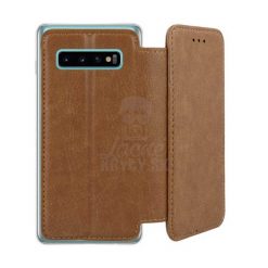 Lacné Kryty | Knižkové puzdro Prime case hnedé – Samsung Galaxy S10 | Lacné Kryty