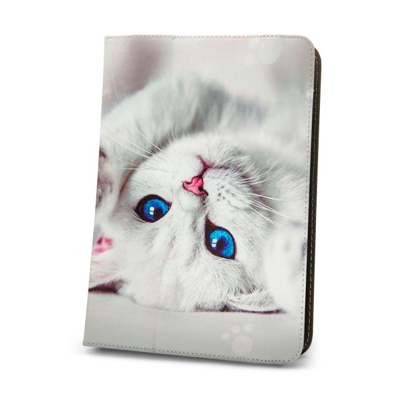 Lacné Kryty | Univerzálne knižkové puzdro Cute Kitty pre tablet so 7 - 8 palcovým displejom
