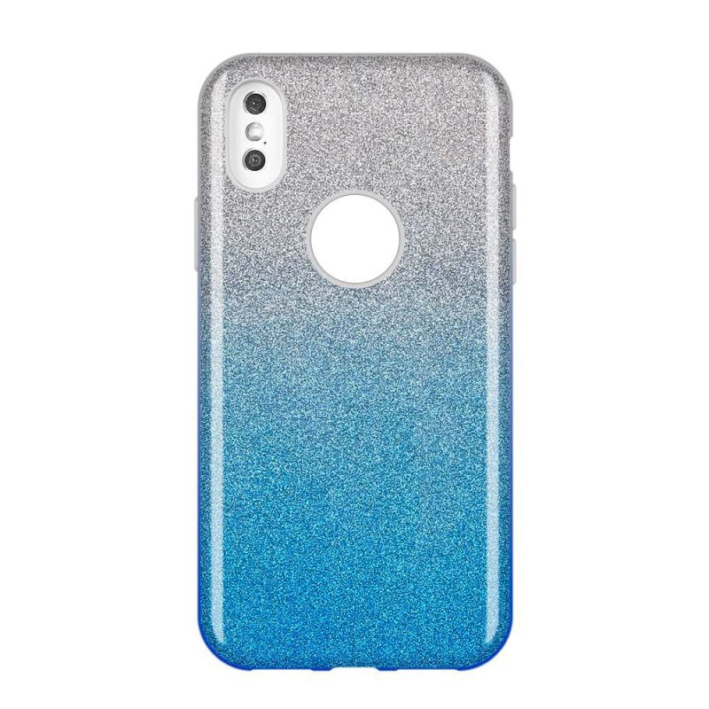 Lacné Kryty | Ligotavý Kryt Forcell Shining transparentno-modrý – iPhone Xs Max