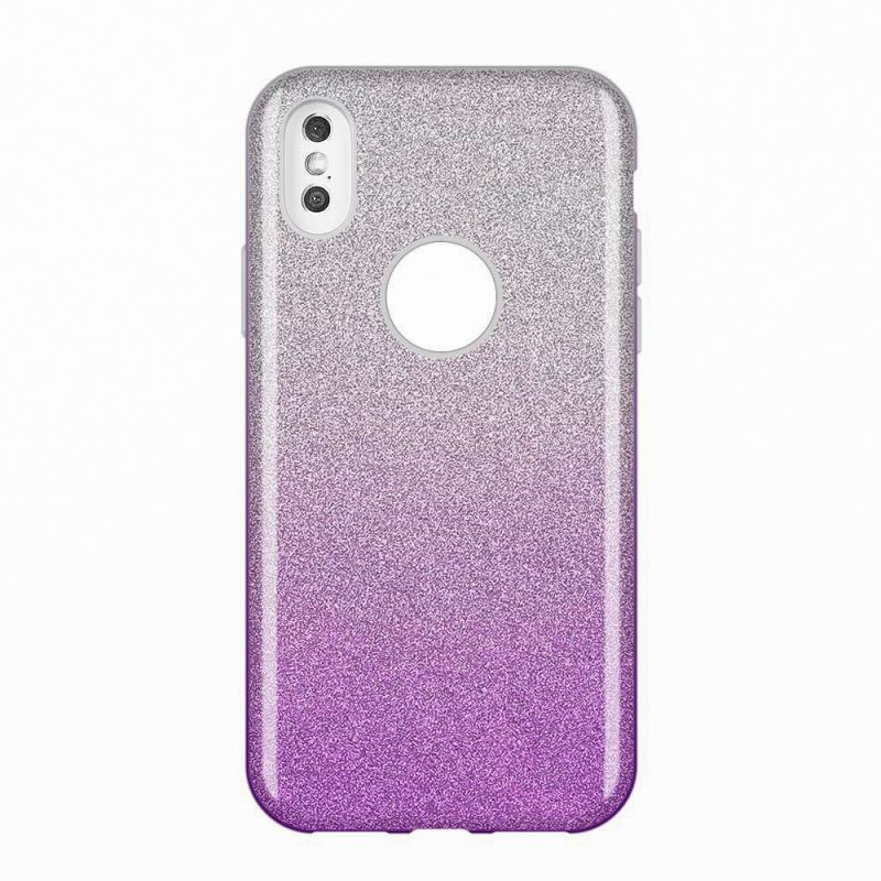E-shop Ligotavý Kryt Forcell Shining transparentno-fialový – iPhone Xs Max