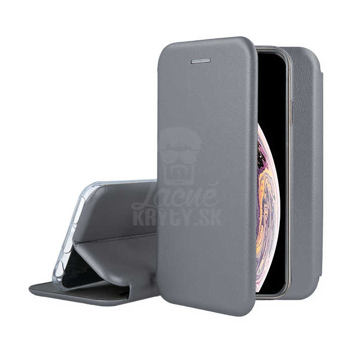 Peňaženkové puzdro Elegance sivé – iPhone Xs Max