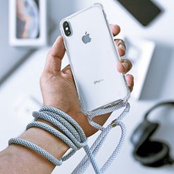 Zadný transparentný kryt s bielou šnúrkou Neck Strap – Samsung Galaxy M20 | Lacné Kryty Lacné Kryty | Zadný transparentný kryt s bielou šnúrkou Neck Strap – Samsung Galaxy M20 | Lacné Kryty