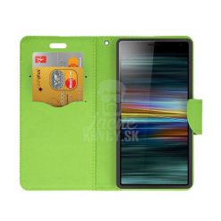 Lacné Kryty | Peňaženkové puzdro Fancy Book modro-limetkové – Sony Xperia 10 | Lacné Kryty