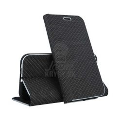 Lacné Kryty | Knižkové puzdro Luna Carbon čierne – Xiaomi Redmi 7 | Lacné Kryty