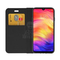 Lacné Kryty | Knižkové puzdro Luna Carbon čierne – Xiaomi Redmi 7 | Lacné Kryty
