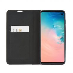 Lacné Kryty | Knižkové puzdro Luna Carbon čierne – Samsung Galaxy A10 | Lacné Kryty