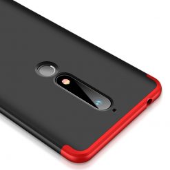Lacné Kryty | Puzdro 360 Protection čierno-červené – Nokia 6.1 | Lacné Kryty