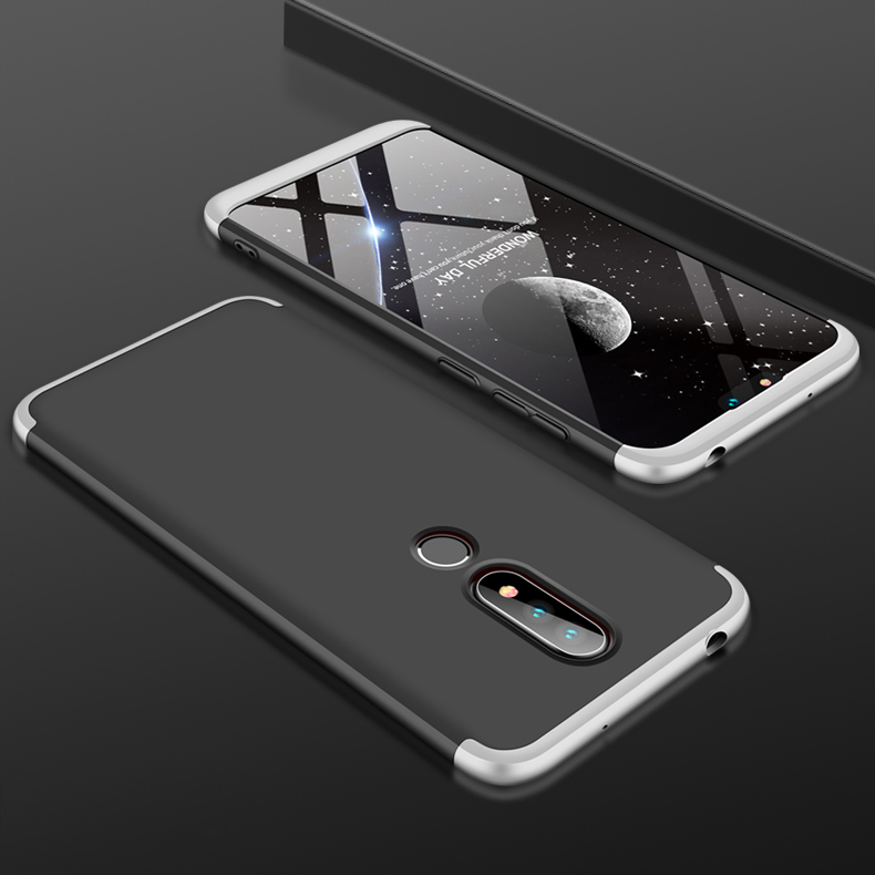 Puzdro 360 Protection čierno-strieborné – Nokia 6.1 | Lacné Kryty Lacné Kryty | Puzdro 360 Protection čierno-strieborné – Nokia 6.1 | Lacné Kryty