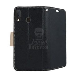 Lacné Kryty | Peňaženkové puzdro Fancy Book čierno-zlaté – Samsung Galaxy A20e | Lacné Kryty