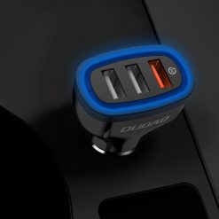 Nabíjačka do auta Dudao R7S 2,4A Quick Charge 3.0 na 3 USB čierna | Lacné Kryty Lacné Kryty | Nabíjačka do auta Dudao R7S 2,4A Quick Charge 3.0 na 3 USB čierna | Lacné Kryty