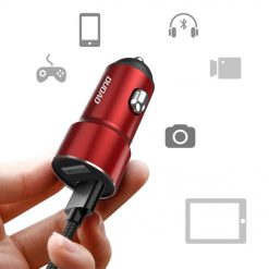 Lacné Kryty | Nabíjačka do auta Dudao R5 2,4A na 2 USB červená | Lacné Kryty