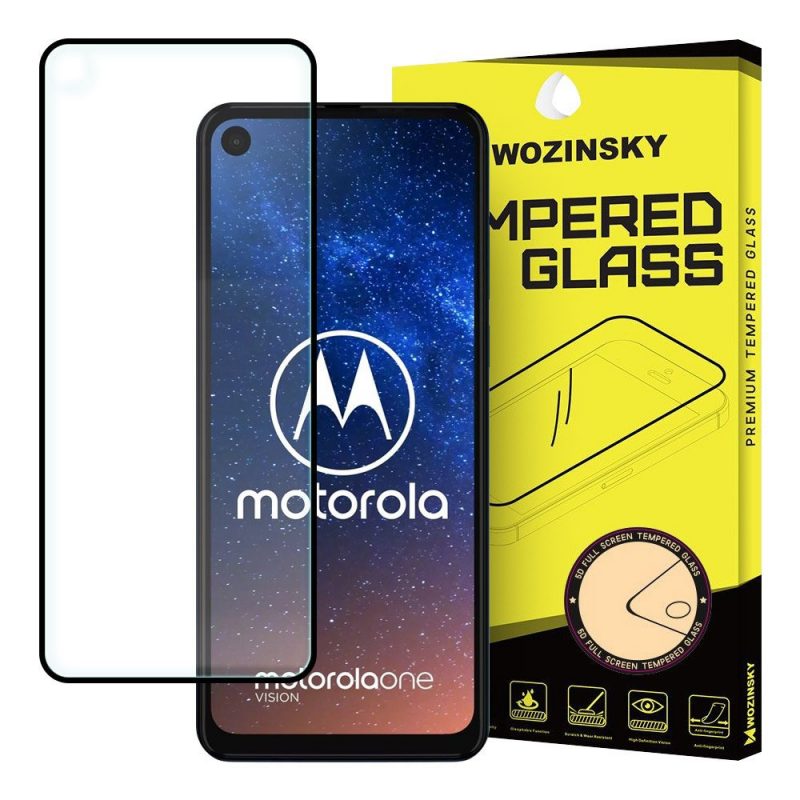 Lacné Kryty | Tvrdené sklo celopovrchové 9H Wozinsky čierne – Motorola One Action / One Vision