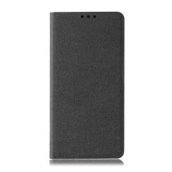 Peňaženkové puzdro Fabric Flip Bookcase čierne – Xiaomi Redmi Note 8 Pro