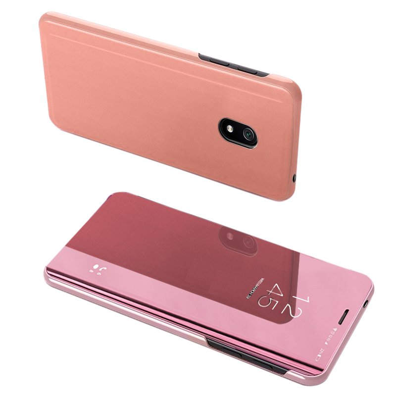 Priehľadný kryt Clear View Case ružový – Xiaomi Redmi 8A