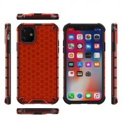 Lacné Kryty | Odolný kryt Honeycomb Armor červený – iPhone 11 | Lacné Kryty