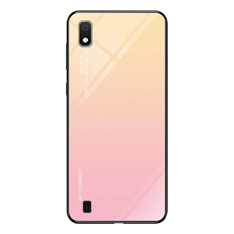 Lacné Kryty | Sklenený kryt Gradient glass ružovo-žltý – Samsung Galaxy A10