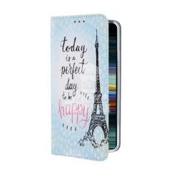 Lacné Kryty | Knižkové puzdro Trendy Perfect day to be happy – Sony Xperia 10 | Lacné Kryty