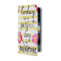 Lacné Kryty | Knižkové puzdro Trendy Perfect day to be awesome – Sony Xperia 10 | Lacné Kryty