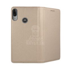Lacné Kryty | Knižkové puzdro Smart Case Book zlaté – Motorola Moto E6 Plus | Lacné Kryty