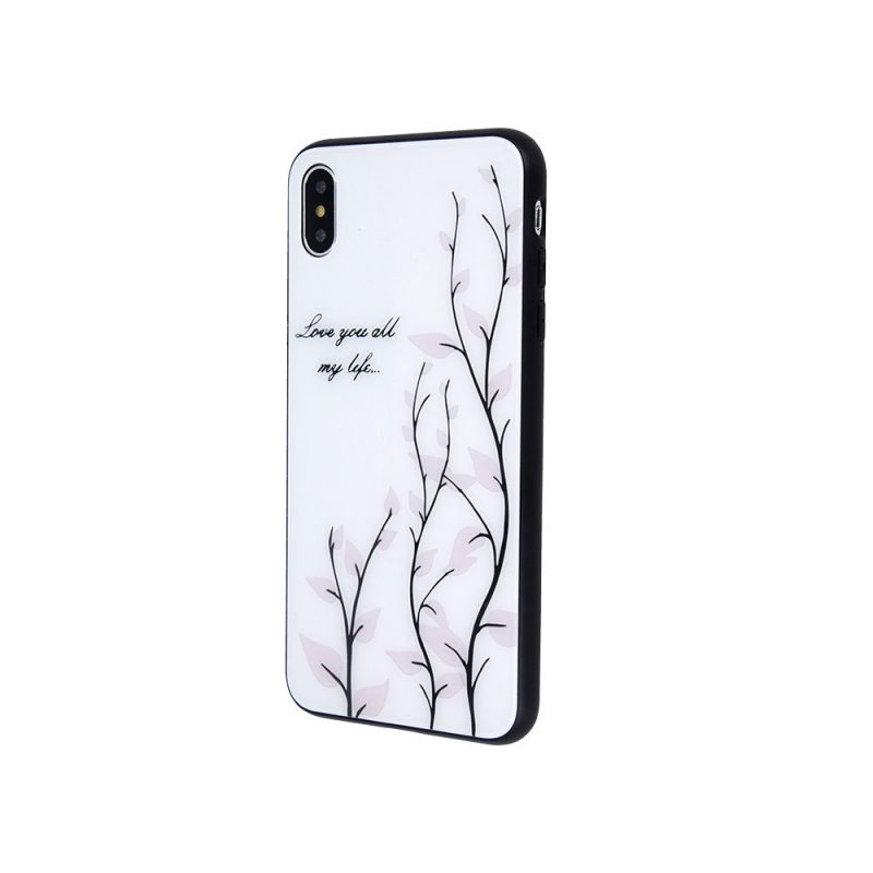 Lacné Kryty | Sklenený kryt Magic glass leaves – iPhone X / XS