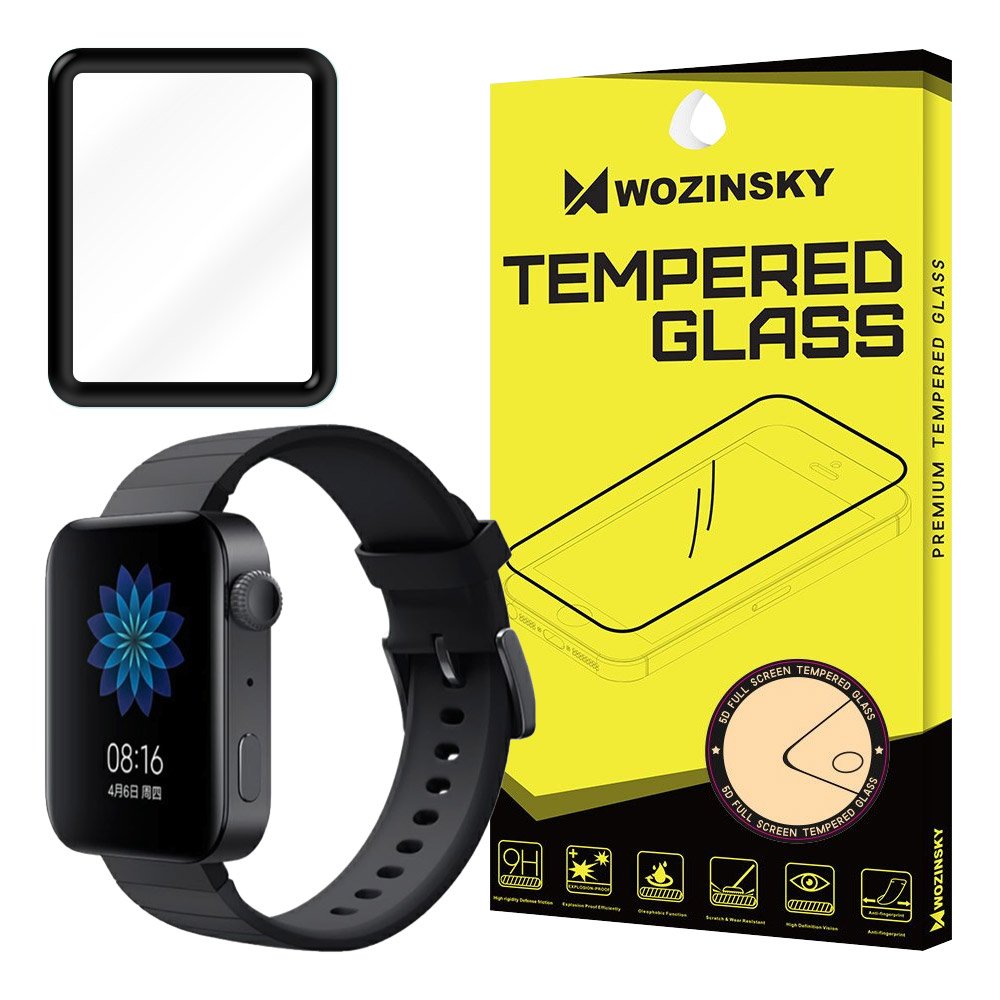 Tvrdené sklo celopovrchové 9H Wozinsky čierne – Xiaomi Mi Watch | Lacné Kryty Lacné Kryty | Tvrdené sklo celopovrchové 9H Wozinsky čierne – Xiaomi Mi Watch | Lacné Kryty