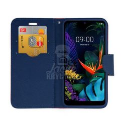Lacné Kryty | Peňaženkové puzdro Fancy Book červené – LG K50 / LG Q60 | Lacné Kryty