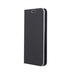 Lacné Kryty | Knižkové puzdro Luna Carbon čierne – Samsung Galaxy A51 | Lacné Kryty