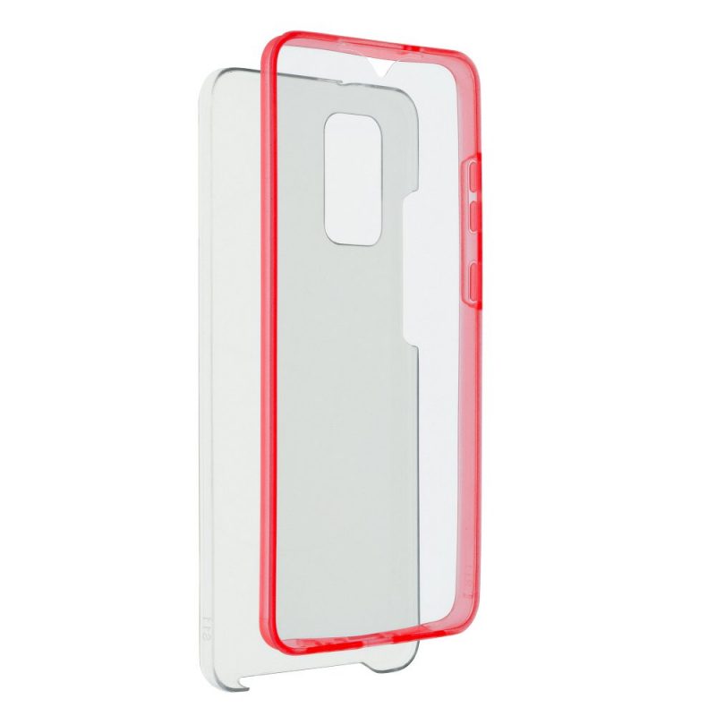 Lacné Kryty | Puzdro 360 Full Cover transparentno-červené – Samsung Galaxy S20