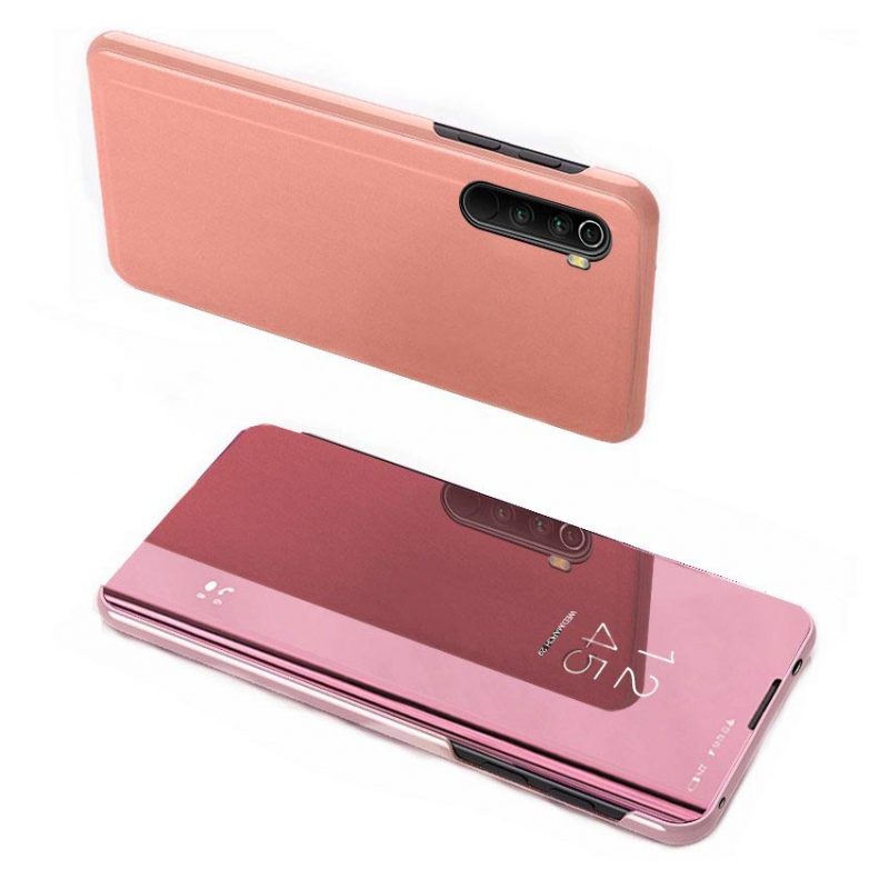 Lacné Kryty | Priehľadný kryt Clear View Case ružový – Xiaomi Mi Note 8T