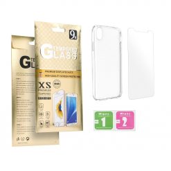 Puzdro a tvrdené sklo transparentný set – Samsung Galaxy A51