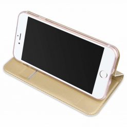 Lacné Kryty | Peňaženkové puzdro Dux Ducis Skin Pro zlaté – Apple iPhone 7 / iPhone 8 / iPhone SE 2020 / iPhone SE 2022 | Lacné Kryty