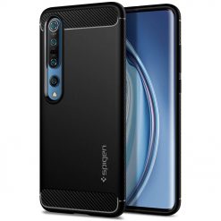 Lacné Kryty | Zadný kryt Spigen Rugged Armor matný čierny – Xiaomi Mi 10 / Mi 10 Pro | Lacné Kryty