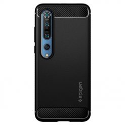 Lacné Kryty | Zadný kryt Spigen Rugged Armor matný čierny – Xiaomi Mi 10 / Mi 10 Pro | Lacné Kryty