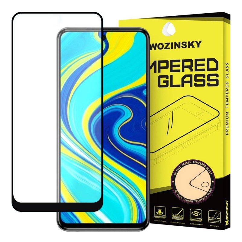 Lacné Kryty | Tvrdené sklo celopovrchové 9H Wozinsky čierne – Xiaomi Redmi Note 9S / Redmi Note 9 Pro